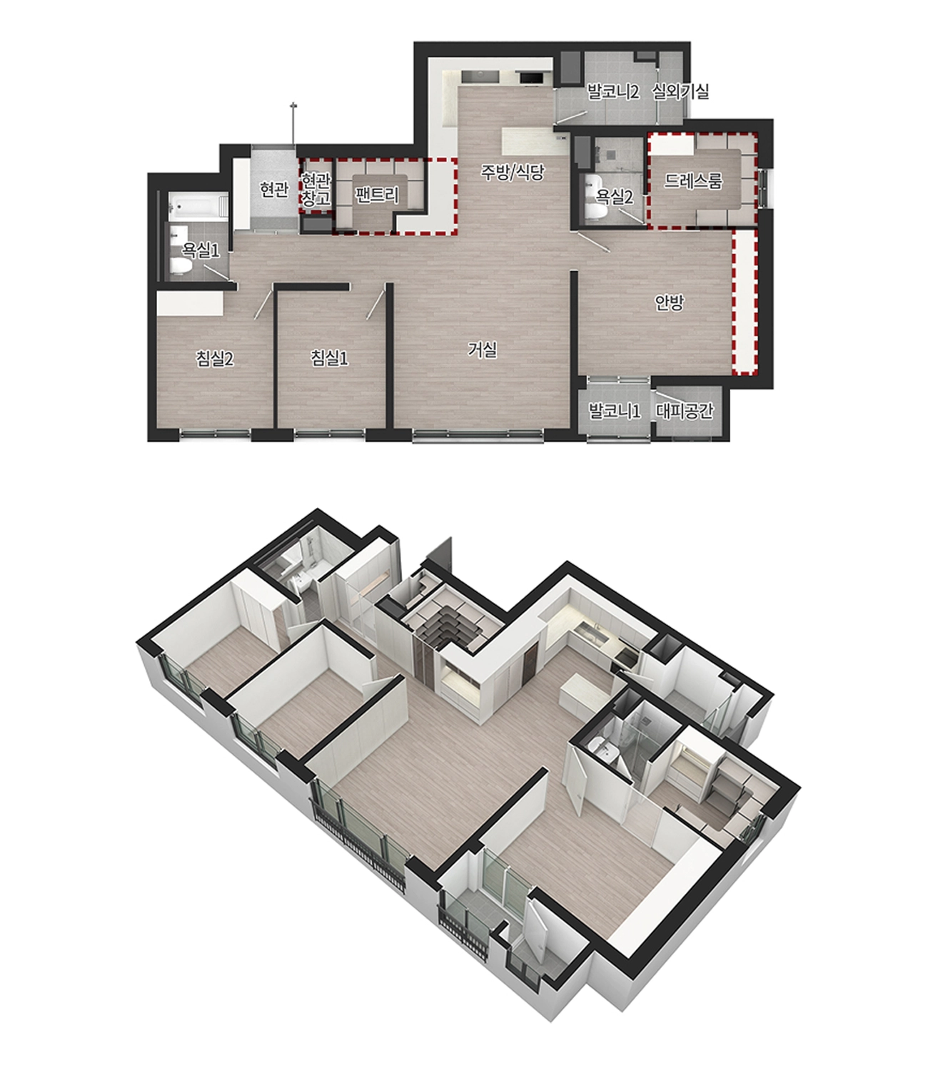 전 세대 84㎡ 단일평형, 4Bay 혁신평면<br>  최신 트렌드의 평면설계를 만나보세요!-01